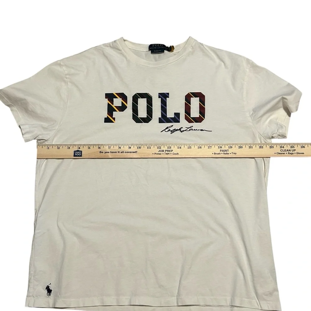 Polo Ralph Lauren Classic Fit Logo Jersey Tee White Size Large Short Sleeve